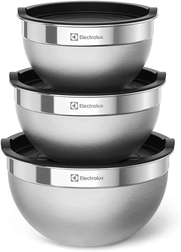 Electrolux stainless steel bowl set with lids