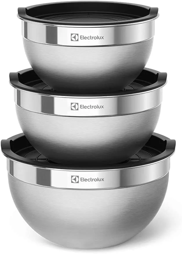 Electrolux stainless steel bowl set with lids