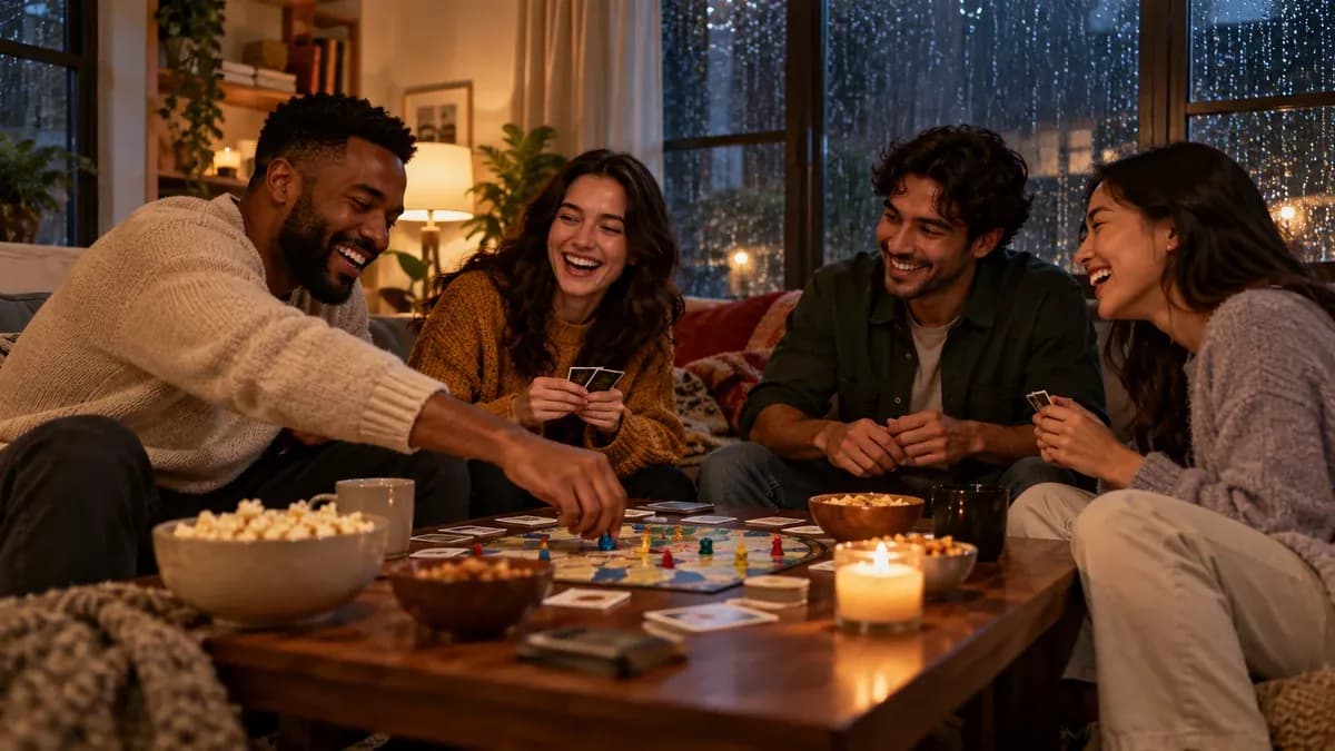 O que fazer em casa com amigos em uma noite chuvosa